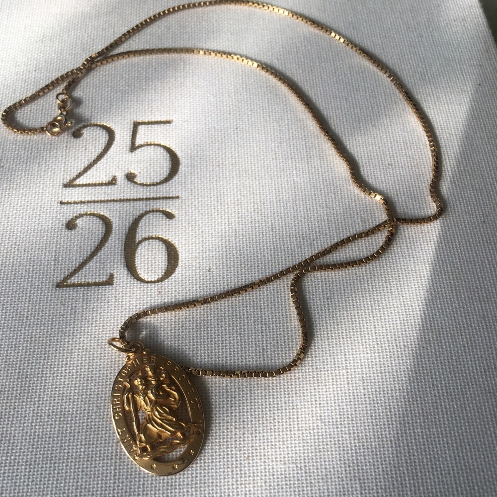 14K Gold St. Christopher Medal